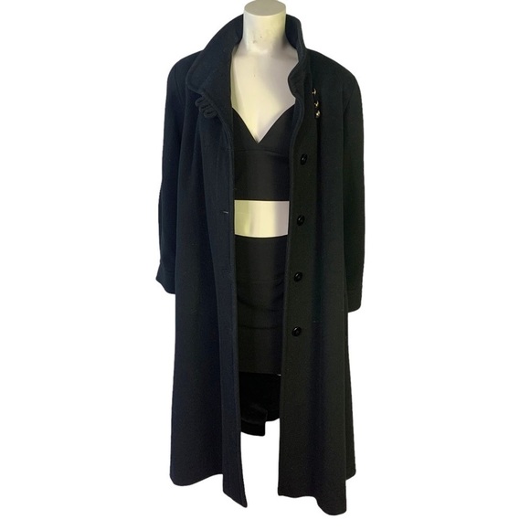STUDIO VOGUE MONTREAL BLUE NAVY TRENCH COAT WINTER WOOL COAT UNION LABEL 12 - Picture 1 of 13